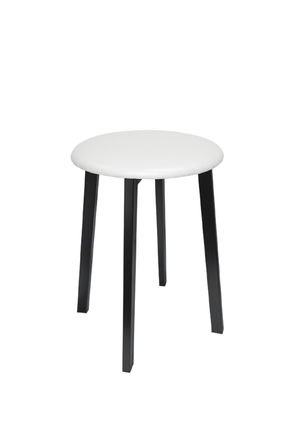 Табурет ЛЕОН  экокожа белый с чеными ножками